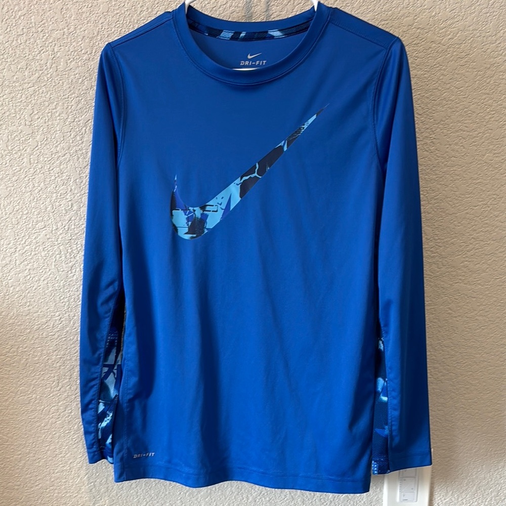 Nike Boy’s Blue Dri-FIT Long Sleeve Shirt